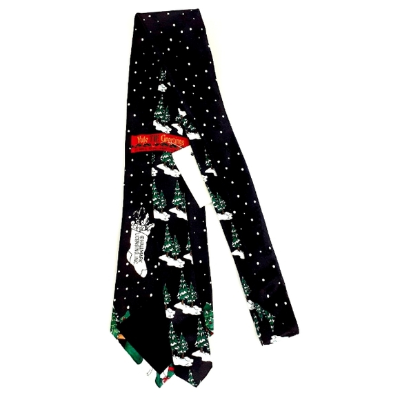 Holiday Christmas Mens Necktie Multi-Colored Flying High Santa - Picture 2 of 8